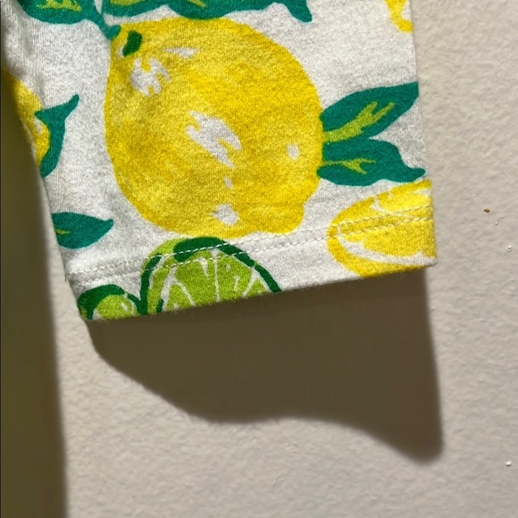 TALBOTS Small Petite Lemon Print 3/4 Sleeve Shirt - Picture 4 of 5